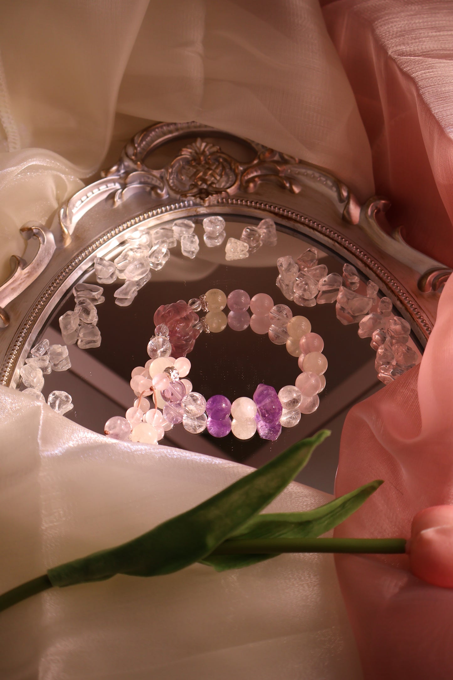 Multi-Gemstone Crystal with Nine-Tailed fox Fluorite and Pendant